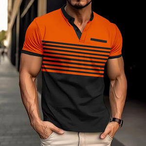 Camiseta Polo para <span class=keywords><strong>Hombre</strong></span>, Estilo Básico, Cómoda, Transpirable, a Rayas, Europea, Personalizable al por Mayor, 2026 - Product Image 5
