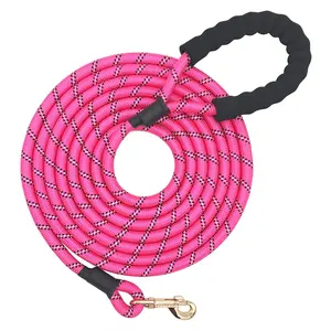 Correa de perro de nailon reflectante de cuerda redonda extra larga adecuada para cintas personalizadas para exteriores Floral 1 pieza/cuerda de tracción de bolsa opp