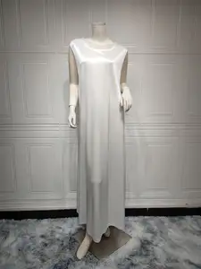 2023 Ontwerpt Eid Dubai Islamitische Elegante Bescheiden Abaya Vrouwen Moslim Jurk Binnenjurk Abaya Set Diamant Satijn Zijde Open Abaya