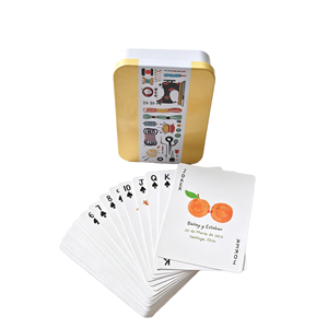 Impression personnalisée de cartes à jouer, cartes de poker en papier écologiques de luxe, portables, imprimées <span class=keywords><strong>avec</strong></span> boîte en métal, emballage élégant, jeu de table - Product Image 1