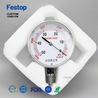 Festop Extreem nauwkeurige manometer voor lage druk, 3'' wijzerplaat, overspanningsbeveiliging, roestvrijstalen manometer