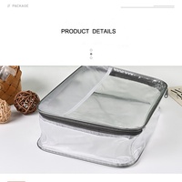 Vente en gros de sacs de qualité bon marché personnalisés transparents en plastique PVC avec fermeture éclair pour ensemble de draps de literie 4 pièces d'emballage