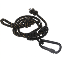 Corde de sécurité pour électricien (noir/orange) en nylon 3 m, utilisation facile, attache rapide, nœud Prusik, verrouillage à une main, double usage pour la chasse