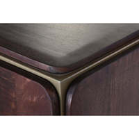 TABLE DE BUFFET EN ACIER MANGO 160x40x81 CM MARRON