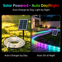 Kit de bande lumineuse LED solaire RGB Pixel 12V 150 LED RGB + 150 LED blanches 2W/ensemble 5m/ensemble IP65 Télécommande pour la décoration de jardin