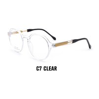 Nuevo Marco de Lentes Metálico Redondo TR, Ligero, Moderno para Mujer, Montura de Gafas para Uso Diario Informal, Lentes Ópticas para Mujer