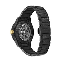 Reloj Mecánico Automático de Fibra de Carbono de 40 mm para Hombre - Cristal de Zafiro con Manecillas Luminiscentes y Cierre de Doble Botón