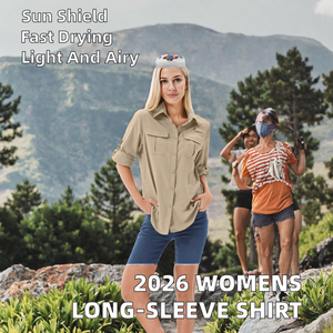 2026 New Adults <b>Womens</b> Shirts Premium Custom Fishing Jersey Solid-Color Long-Sleeve Casual Outdoor Quick-Drying UPF 50+ Fishing - Product Image 3