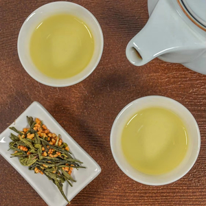 Sachet de thé vert Genmaicha japonais avec logo personnalisé Thé vert Genmaicha en feuilles avec feuilles de thé vert de riz brun rôti - Product Image 3