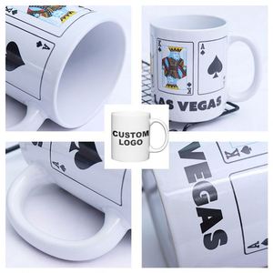 Custom logo Ceramic Mug Cartoon Creative Coffee Cup White Coating Thermal Sublimation Cup Souvenir Gift Wholesale - Product Image 5