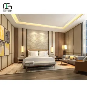 Chuanghong fabrika özel modern tasarım beş yıldız otel yatak odası mobilyası dubai