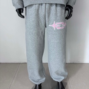 PT1297 Pantalon de <span class=keywords><strong>jogging</strong></span> en coton polaire personnalisé Pantalon de survêtement baggy à jambes larges pour femmes surdimensionnées à revers - Product Image 2