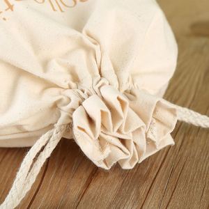 Bolsa de Algodón Natural con Cordón y Logotipo Impreso Personalizado, Bolsa Ecológica de Muselina con Cuerda de Algodón, Bolsa Pequeña para Secador de Pelo - Product Image 5