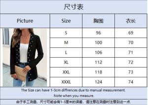 Neue Elegante Einfarbige Strickjacke für Damen Modische Oberbekleidung Vielseitige Langarm-Perlen-Verzierte Offene Strickjacke - Product Image 6