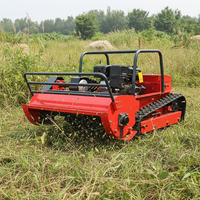 Tondeuse robot à chenilles télécommandée pour usage intensif avec moteur diesel, débroussailleuse agricole pour vergers et défrichage de champs
