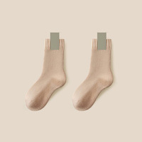 Chaussettes longues en polaire douces et épaisses pour femmes, en tricot brossé, absorbant la transpiration, pour l'hiver, mi-mollet, doublées de polaire, pour le sommeil post-partum