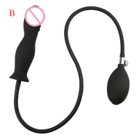 Silicone Grand Noir Gonflable Plug Anal Butt Plug Pénis Dilatateur Sex Toys pour Homme Femme Gay