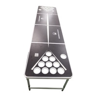 Pique-nique usine directe pliable Beerpong Table 8 pieds Portable pliant bière-pong jeu Table personnalisé ensemble avec trous de tasse