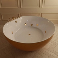 Baignoire ronde autoportante pour extérieur avec fonction de massage et bain à remous