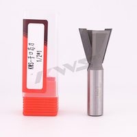 KWS 1/2x1 Dovetail Router Bit Lapisan AlTiN OEM/ODM Dapat Disesuaikan untuk Jig Pertukangan Kayu untuk Kotak, Laci, Lemari, dan Pekerjaan Kayu Halus