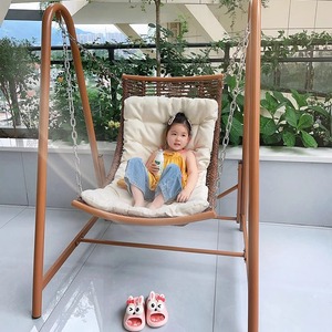 Chaise à bascule en rotin pour balcon, patio, jardin, idéale pour la sieste, style nid d'oiseau - Product Image 4