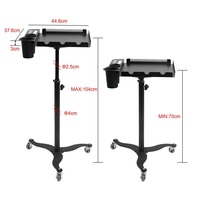 Chariot de Rangement Métallique pour Extensions de Cheveux, Support d'Extensions et Kits d'Outils Légers pour Machines à Extensions