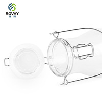 Bouteille en verre transparente vide de 500 ml, 1000 ml, 1500 ml, 2000 ml, bouteille à jus, bouteille à boisson, bouteille à lait avec couvercle en verre hermétique