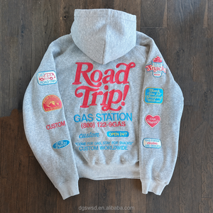 Custom Patch High Quality Embroidery French Terry Plus Size Sweatshirt Cotton Drop Shoulder Casual Pullover <strong>Hoodies</strong> <strong>for</strong> <strong>Women</strong> - Product Image 2