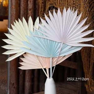 Hot Selling Dryed Flowers Palm Leaf Fan Sunflower Pink Small Dried Flowers Colorful Dried Palm Leaves For Home Decoration