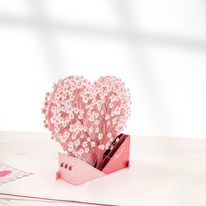 Carte de remerciement 3D pliante personnalisée faite à la main, sculpture sur papier, cadeau de bénédiction pour les vacances, bouquet OEM, carte de voeux pop-up pour la Saint-Valentin - Product Image 4