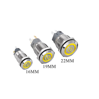 Interrupteur à bouton poussoir LED étanche 20A 16MM/19MM/22MM Momentané à réinitialisation automatique / à verrouillage automatique IP65 Interrupteur à bouton métallique