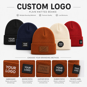 Custom Logo Knitted <b>Beanie</b> <b>Hat</b> 40 Colors Soft Acrylic Winter Warm Skull Cap Wholesale Promotional Blank Cuffed <b>Beanie</b> Unisex - Product Image 2