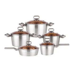 New Sauce Pot Set Induction Base Cookware Stainless Steel Cookware