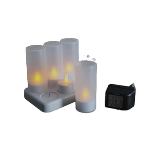 Set of 6 Flickering LED Rechargeable Tealight <strong>Candles</strong> /LED Chargeable <strong>Tea</strong> <strong>Candle</strong> for Wedding Decoration - Product Image 1