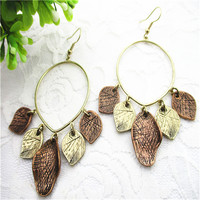 Boucles d'oreilles tendance en alliage de zinc plaqué cuivre et bronze antique