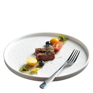 Assiette de service moderne en porcelaine blanche à rebord haut, compatible micro-ondes, pour steak, style <span class=keywords><strong>japonais</strong></span>, pour <span class=keywords><strong>restaurant</strong></span> - Product Image 3