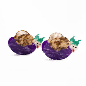 Barrettes à cheveux en acétate de dessin animé personnalisées écologiques de 10 cm, design personnalisé, barrettes à cheveux coréennes mignonnes en forme d'escargot, personnalisation BSCI - Product Image 1
