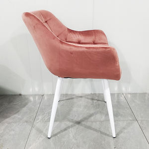 Ghế ăn lưng tựa hiện đại, chất liệu nhung nhẹ, thiết kế công thái học, bọc nhung và chân kim loại - Product Image 3