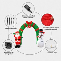 Arche gonflable de Noël de 8 pieds avec Père Noël et bonhomme de neige, éclairage LED intégré, décoration de jardin, extérieur/intérieur
