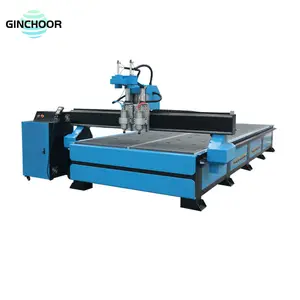 1850 2050 Dual Process Double Spindles CNC Router pneumatic tool changer panel furniture wood working machine