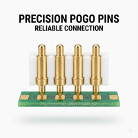 Conector Hembra Pogo Pin de Latón Chapado en Oro de Alta Frecuencia con Resorte de Contacto para PCB, Corriente Nominal de 5A