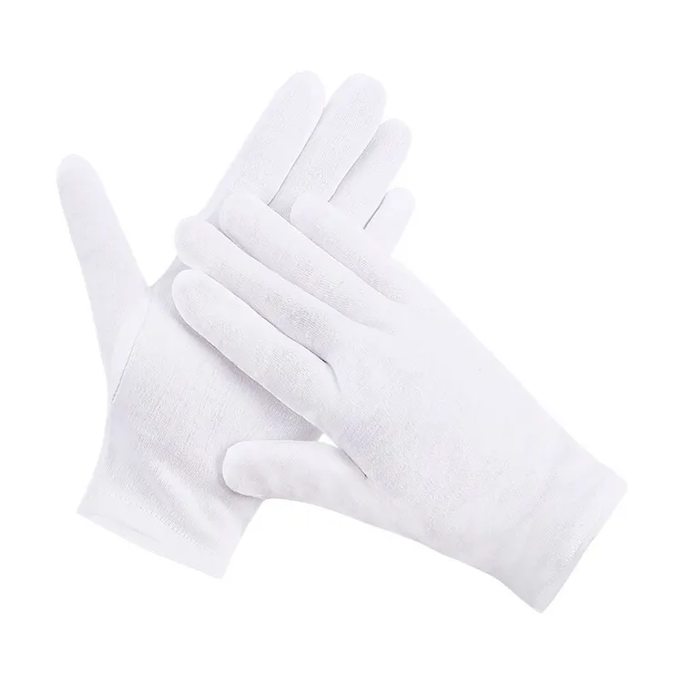 Luvas de algodão cerimoniais para garçom de desfile, vestido formal multifuncional branco resistente de alta qualidade e respirável