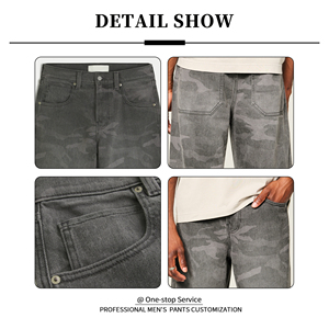 Pantalones Vaqueros YUCE de Fabricante, Calidad Premium, Estilo Vintage Lavado, Estampado Exclusivo, Pierna Recta, para Hombre, Estilo Urbano, Holgados - Product Image 2