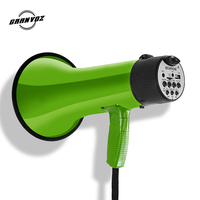 Mini mégaphone 30-50W, haut-parleur passif portable en plastique, microphone intégré, alarme, éclairage LED pleine gamme, batterie 1000-2000mAh
