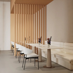 Modern Decorative Room Divider Vertical Slat Wall <strong>Partition</strong> for Restaurant Interior Design and Cafe Open <strong>Plan</strong> Space Planning - Product Image 1