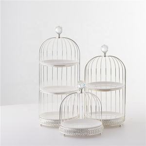 Plateau de présentation en céramique d'outils de gâteau de mariage d'or en métal 2 Tier 3 - Product Image 3