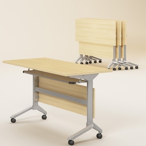 MOQ 50 Modern Portable Office <b>Table</b> Wooden Foldable Training & Meeting <b>Desk</b> for Schools & Hospitals Factory Direct - Product Image 2