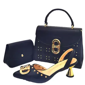 Top quality 2.4 inches scandal with matching bag elegant shoes with a handbag plus a purse