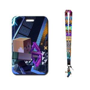 Porte-cartes de bus mignon de style Instagram avec cordon de cou, porte-clés pour carte repas étudiant, <span class=keywords><strong>Minecraft</strong></span> - Product Image 4