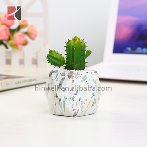 Vasi in Ceramica Smaltata Geometrica Mini per <span class=keywords><strong>Piante</strong></span> Succulente, Piccoli Fioriere con Foro di Drenaggio per Uso Domestico - Product Image 3